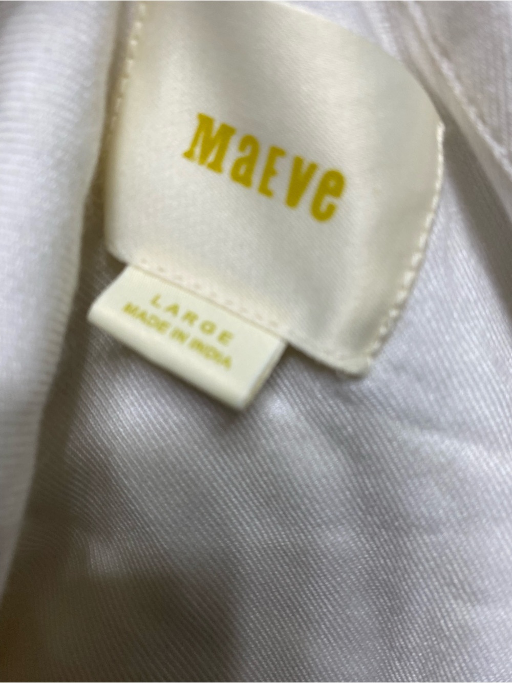 Anthropologie Maeve Sequn Textured Button Down Long Sleeve Lagenlook Cream Top L - Picture 3 of 15